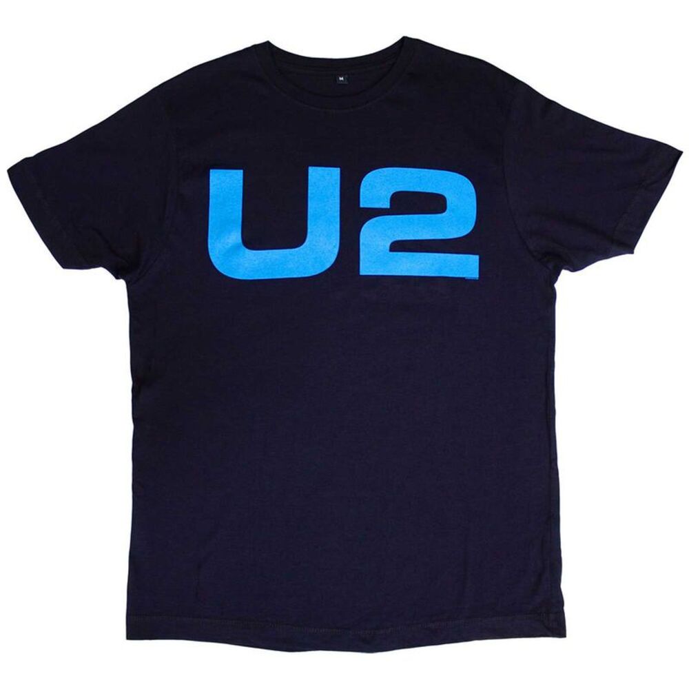 U2 Unisex Adult Logo E+I 2018 Tour Dates Back Print T-Shirt / Navy Blue